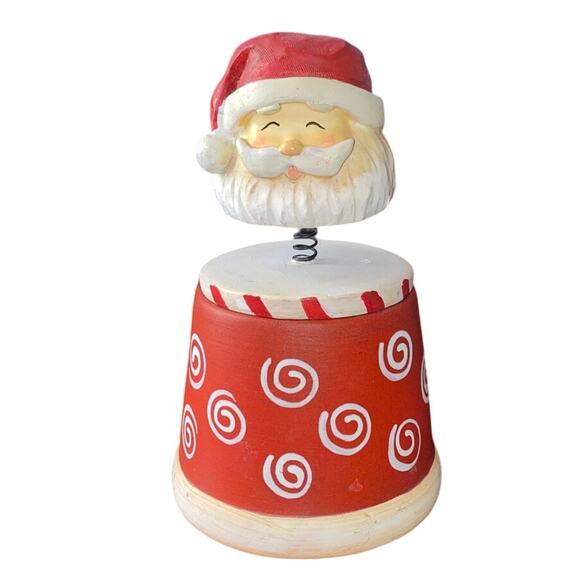 Bobble Head Santa Candle New Spiral Christmas Holiday Saint Nick Decor Jolly MCM - Picture 11 of 16
